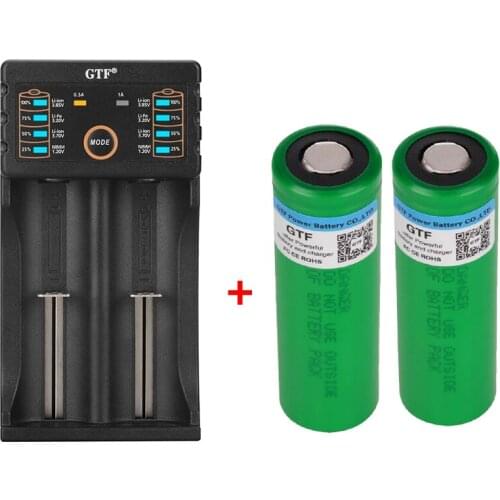 GTF 18650 VTC5 2500mah Battery 3.7V 18650 Rechargeable Batteries for US18650VTC5 Flashlight Tools Battery with 18650 Charger