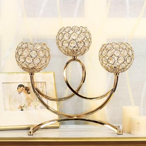 Crystal Wedding Candle Holders Gold Nordic Romantic Dinner Candelabros Luxury Decoracion Hogar Moderno Decoration Home BS60CH