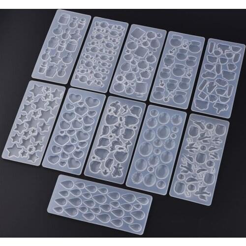 DIY Cabochon Base Resin Mold Handmade Waterdrop Shape Star UV Epoxy Silicone Mold Pendant for Jewelry Casting Mold Resin Crafts