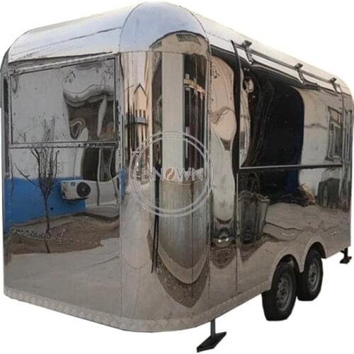 Stainless Steel Mobile Food Cart Street Vending Shop Food Carts Ice Cream Trucks