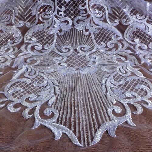 Fashion wedding dress lace fabric,hot sell heavy beading lace, hight pattern for gown fabric,white,ivory lace 1 yard