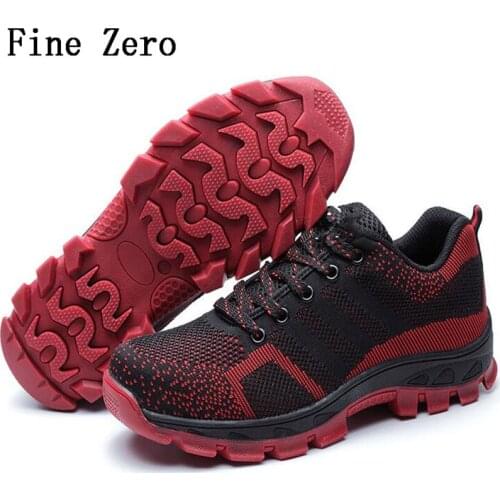 Fine Zero 100% Men Boots Work Safety Shoes Steel Toe Cap For Anti-Smashing Puncture Proof Durable Protective Footwear