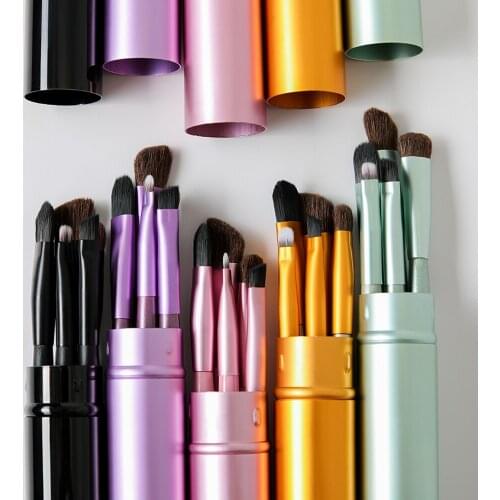 5pcs/Set Travel Portable Eye Makeup Brushes Set Smudge Eyeshadow Eyeliner Eyebrow Brush Lip Make Up Professional Brush kit