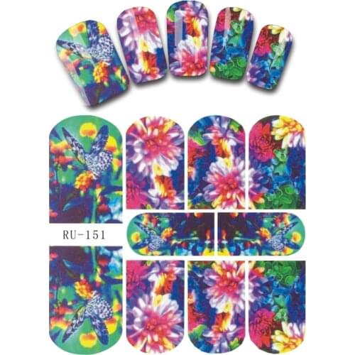 UPRETTEGO NAIL ART BEAUTY WATER DECAL SLIDER NAIL STICKER FLOWER WHITE LACE SPOT BUTTERFLY RU151-156