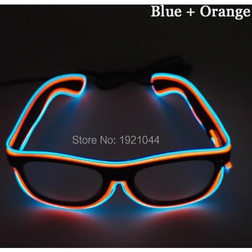 NEW Style 100pcs Flashing EL wire Led Glasses Neon GLowing Glasses Lighting Colorful Glowing Gifts For Party Decoration