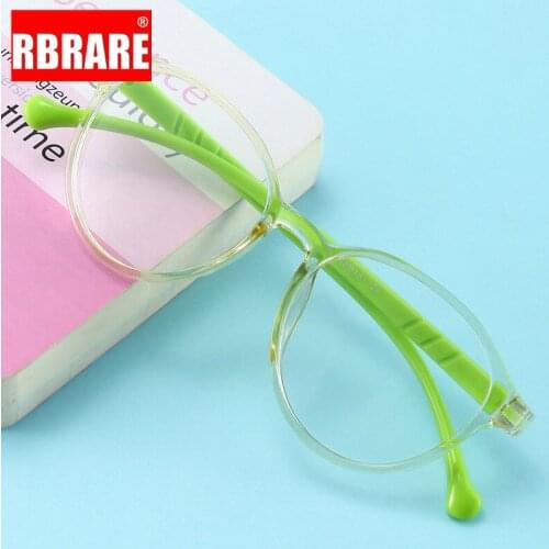 RBRARE Anti Blue Light Glasses Frame Round Clear Glasses Frame for Kids Retro Eye Glasses Frames for Child Optical Eyewear