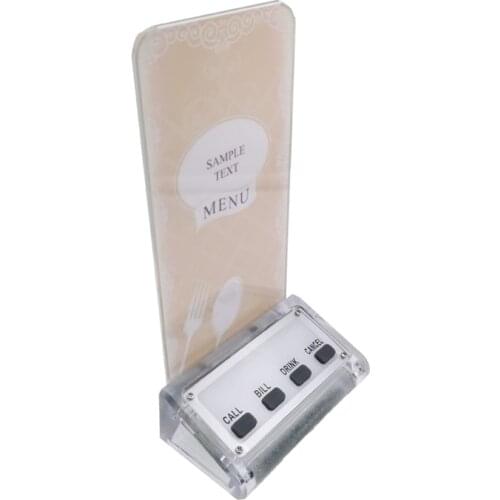 Restaurant Pager Wireless Waiter Call System Button with Menu Holder
