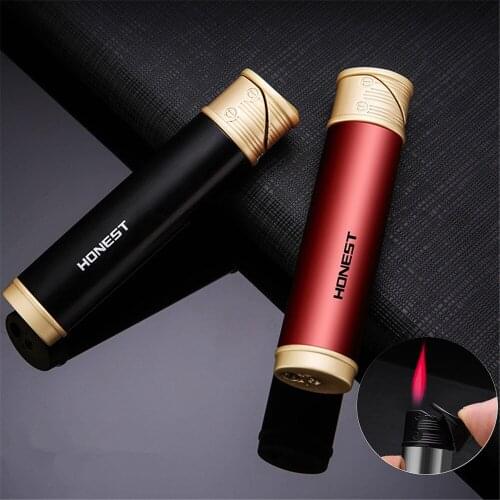 Mini Portable Cigarette Lighter Windproof Cigarette Lighter Cylinder Inflatable Cigarette Lighter Long Straight Flame Cigarette