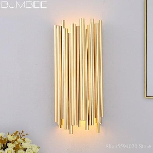 Postmodern Luxury Iron Wall Lamp Simple Creative Living Room Wall Lights Nordic Corridor Bedside Wall Industrial Decor Luminaria