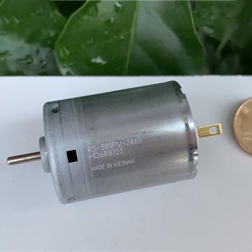 RS-385PV-2465 DC Micro Motor 12V 24V Strong Magnetic Carbon Brush Motor for Hot Air Gun Hair Dryer, Shaft Diameter 2.3mm