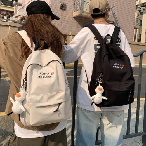 Embroidery Womens Backpack Female Simple School Backpacks for Teens 2021 New Couple Travel School Bag for Teenage Girls Bookbag