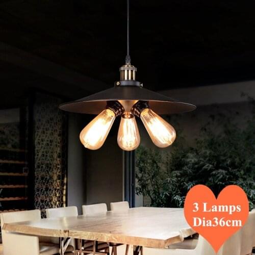 Modern creative iron pendant lights industrial hang lamp lustres de sala E27 LED three lamps for porch&bar&dining room CYDD009E