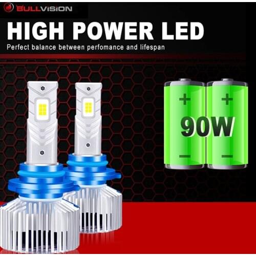 2021 newest 90W High Power H4 H7 turbo LED Headlight H9 H11 HB3 HB4 LED Bulbs for car 30000 lumens super bright High Low Beam