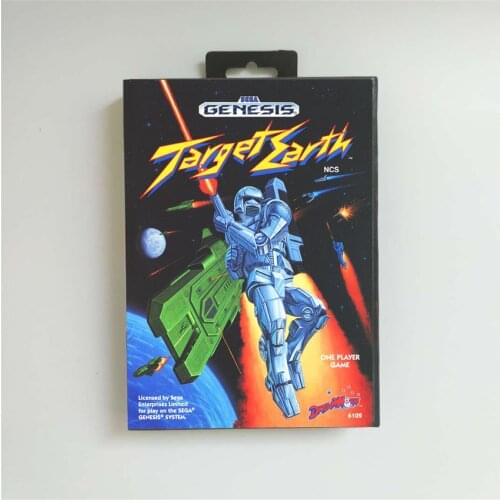 Target Earth - USA Cover With Retail Box 16 Bit MD Game Card for Sega Megadrive Genesis Video Game Console
