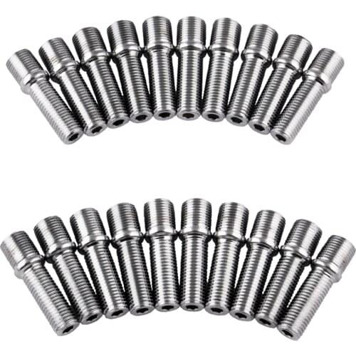 M14x1.5-M12x1.5 Extended Wheel Stud Conversion Tall Lug Screw Adapter 20 Set