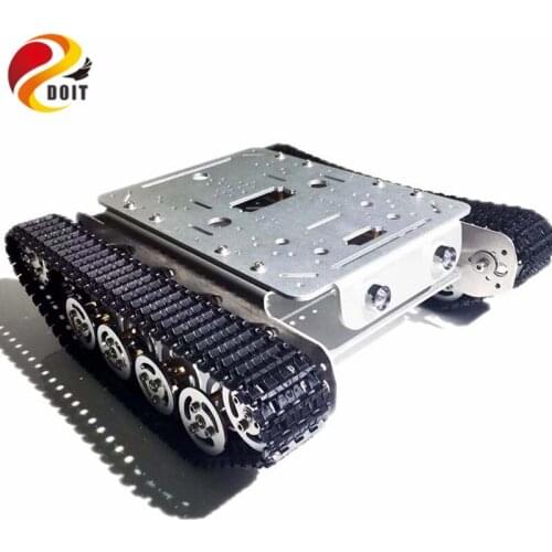 DOIT Shock Absorption TSD200 4WD Metal Crawler Remote Control Tank Car Chassis Aluminum Alloy Wheels Smart Robot Toy for DIY