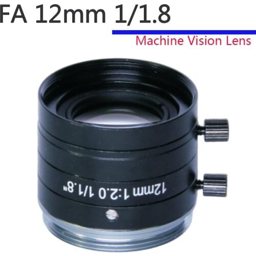 High Definition FA 12mm 1/1.8" Machine Vision Lens Without Distortion Professional C-Mouth Industrial Microscope Camera