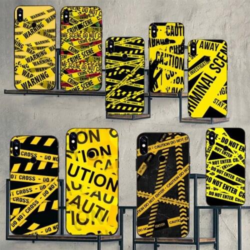 Yellow Warning pattern Phone Cases For Xiaomi Redmi note 7 8 9 t k30 max3 9 s 10 pro lite Luxury brand shell funda coque
