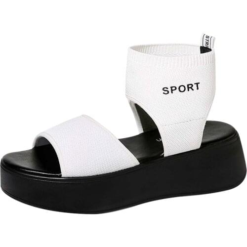 Woman Shoes New Open-Toe Thick-Soled Summer Sandals Set Foot Solid Color WomenS Shoes Waterproof Platform