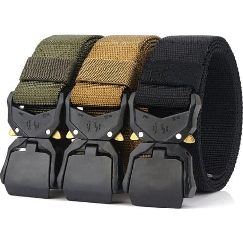 48 Inch Belts For Men Army Tactical Belt Buckle Training Aluminum Alloy Quick Release Buckle Outdoor Sports Strap Waist Belt
