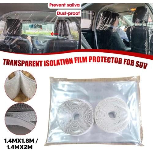 14x1.8m/1.4x2m Car Taxi Cab Isolation Sealed Curtain Partition Screen Film Interior Separative Cover Protection