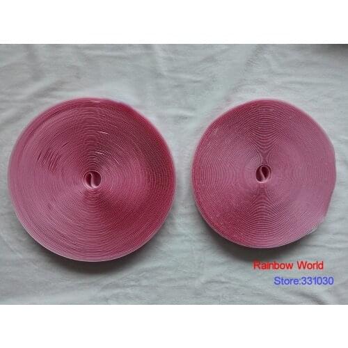 18# pink red Fastener Magic Tape Hook and Loop for DIY stick fabric bag garment clothes toy width 2cm (2 meters/pack)