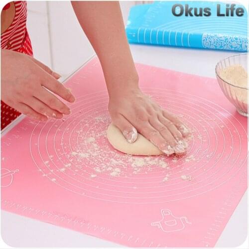 2019 Large Size Silicone Baking Tools Soft Rolling Pastry Boards Kneading Dough Mat With Calibration High Temperature Resistant