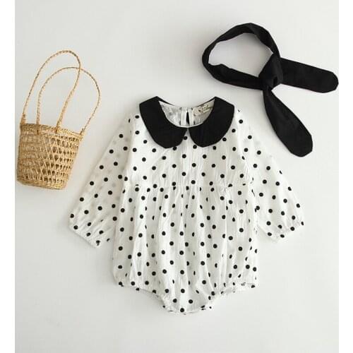 2020 Spring Summer Girl Clothes Headband+Bodysuit 100% Cotton Infantil Girls Clothing Baptism Birthday 0-24M Baby Girl Clothes