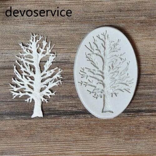 Dry Tree Design 3D Cake Border Silicone Mold For Fondant Gumpaste Cupcake Cake Decorating Tools Icecream Gummy Chocolate Moulds