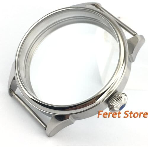 42mm Side brushed Stainless watch case fit 6497 6498 ST3600 st3620 hand winding mechanical movement P48