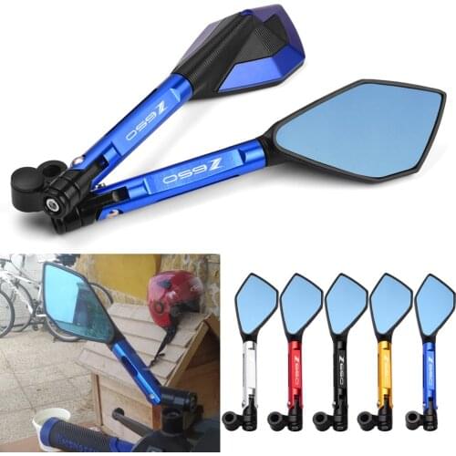 CNC aluminum Motorcycle Bluish Side Mirrors Motorbike Reverse Side Mirrors Accessories For KAWASAKI Z650 Z-650 z 650 2019-2021