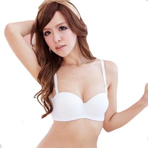 Mozhini Half cup Padded Push Up Bra One-piece Seamless Bra Women Sexy bra Duoble thicken cup top breast cute lovely bra 32 34 36