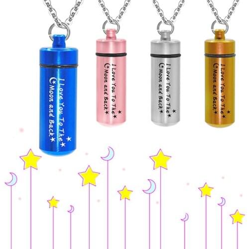 I Love You to The Moon and Back Cremation Urn Pendant Moon Keepsake Stainless Steel Chain Cremation Jewelry for Ashes for Woman