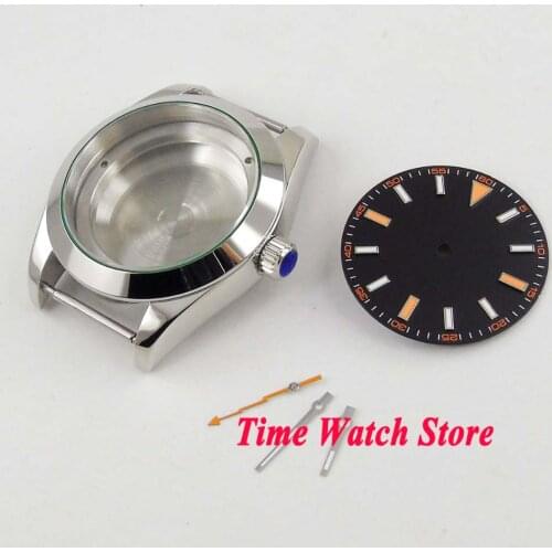 PARNIS 40mm polished 316L stainless steel watch case fit Miyota 8215 821A movement + Dial + hands C10