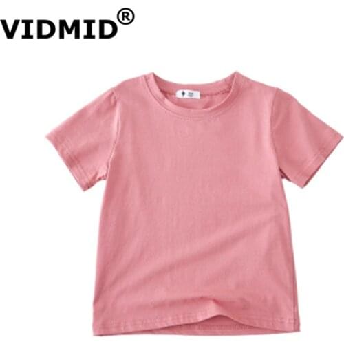VIDMID children t-shirt Baby boys girls Cotton short sleeves tops tees clothes T-shirt kids summer solid color clothing 4006 04