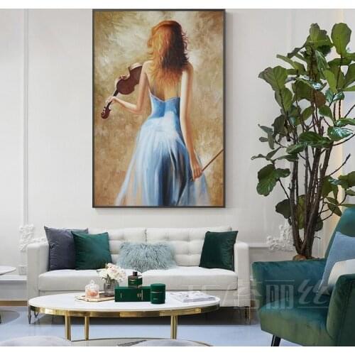 EECAMAIL Modern Diamond Painting Porch Home Painting Villa Piano Violin Nordic Living Room Restaurant Character Diamond Embroide