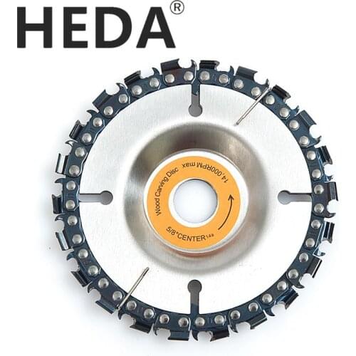 HEDA Woodworking tools Cutting Blade Wood Slotted Saw Blade Angle Grinder Carbide Wood Carving Disc Grinder Disc Chain