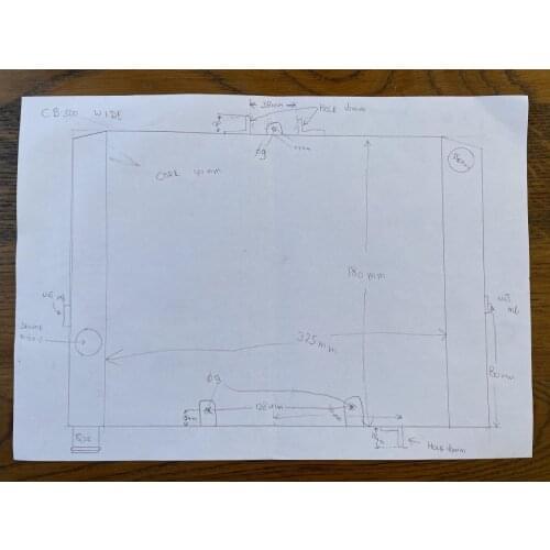 Golpher Custom Made Radiator for Honda CB500, based on customers diagram - 40mm core thickness