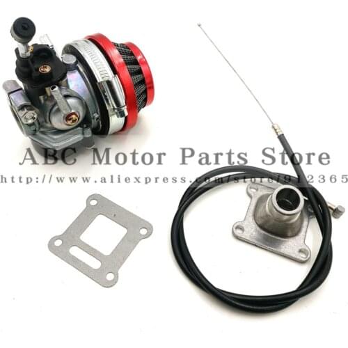 ATV 49cc Performance 19mm Carb Carburetor Air Filter Mainfold Assembly for 2-stroke 47cc 49 Cc Mini Pocket Bike