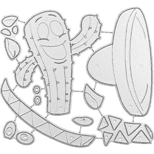 T3EC Cactus Metal Cutting Dies Stencil Scrapbooking DIY Album Stamp Paper Card Mold Embossing Decoration Craft