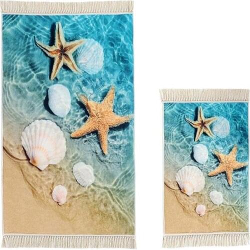 Starfish Rectangle Bathroom Mat Set 2 Li