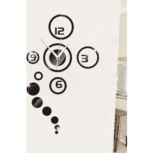 3D Mirror Sticker Clock Wall Hanging Watch Modern Needle Clock Loudspeaker Mute Living Room Home DIY Decoration