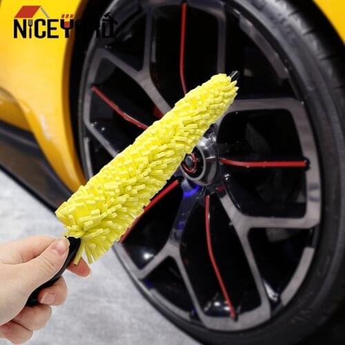 NICEYARD Car Wheel Brush Vehicle Cleaning Brush Wheel Rims Tire Washing Brush Car Wash Sponges Plastic Handle Auto Scrub Brush