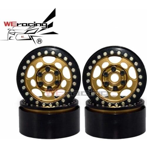 4PCS Metal 1.9 Beadlock Wheel Rims for 1/10 Scale Rc Crawler TRX-4 Axial Scx10 II D90 Tamiya CC01 D110