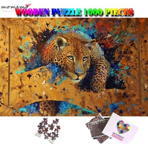 MOMEMO Cheetah Jigsaw Puzzle Animal 1000 Pieces Adult Puzzles Wooden Relax Brain Puzzle Toy Home Decor Puzzle 1000 Piezas Adulto