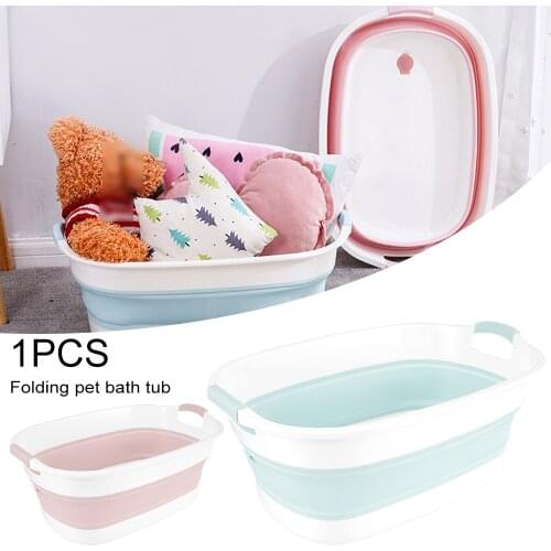 Folding Pet Bathtub Portable Baby Wash Basin Collapsible Laundry Basket Storage Container Organizer