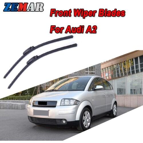 ZEMAR 1set Long Life Rubber Windscreen Front Wiper Blades for Audi A2 2002 2003 2004 2005 Auto Accessories