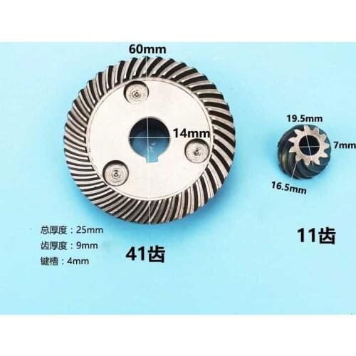 One Set 2pcs Spiral Bevel Gear Pinion Set Repair Part for Ken 125 150 9925 9950 Angle Grinder