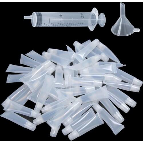 100pcs/bag 5/10/15/20ML Empty Lip Gloss Tubes Lipstick Tube Lip Balm Soft Tube Makeup Squeeze Clear Lip Gloss Tube Container