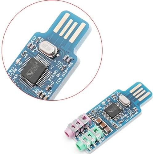 High Quality CM108 USB Drive Free Sound Card Laptop Computer External Sound Card Module New